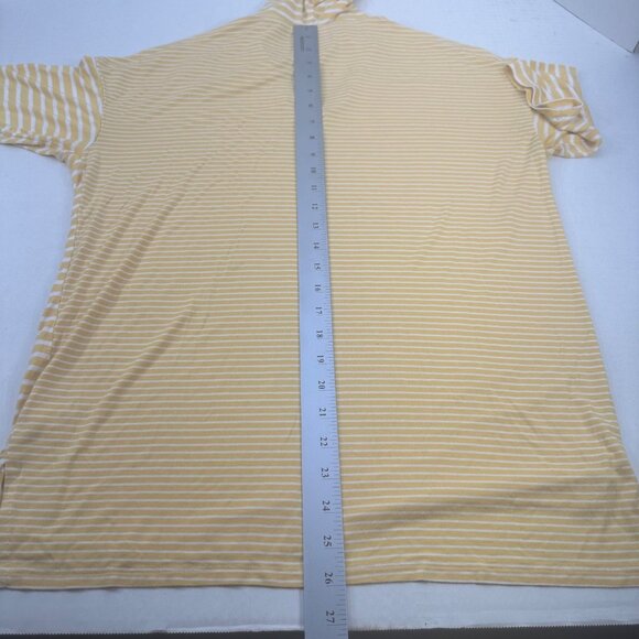 Sunday Women's Size Small Top Hoodie Striped Yellow White Preowned - Picture 14 of 14